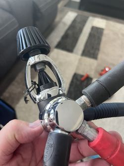 Scuba Diving regulator gauges an octopus