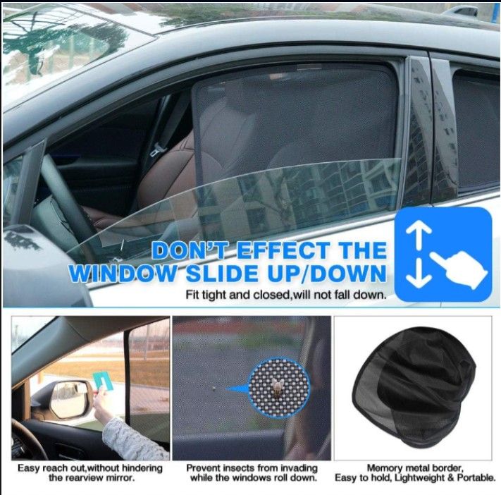 Custom Fit Side Window Sunshades for Toyota RAV4 (2019–2024) – Powerty 6-Piece Set !!!!