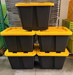 12 GALLON HEAVY DUTY STORAGE BIN W/ LID  – BLACK/YELLOW – $ 6 EACH