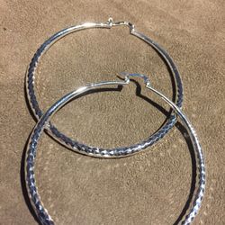 sterling silver large Hoop Earrings $20 each