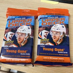 NHL Upper Deck 2020-2021 Young Guns Series 1 Hockey Sealed Cello Pack - 26 Cards X 2 Packs 