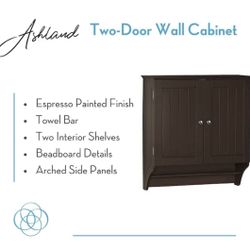 Brand New Two-Door Bathroom Wall Storage Cabinet/medicine cabinet/over-the-toilet storage 24”Wx9”Dx25”H