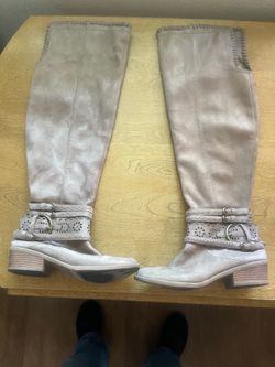 stylish faux suede over the knee boots