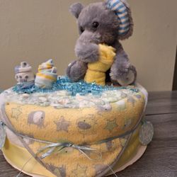 Boys Elephant Diaper Cake 