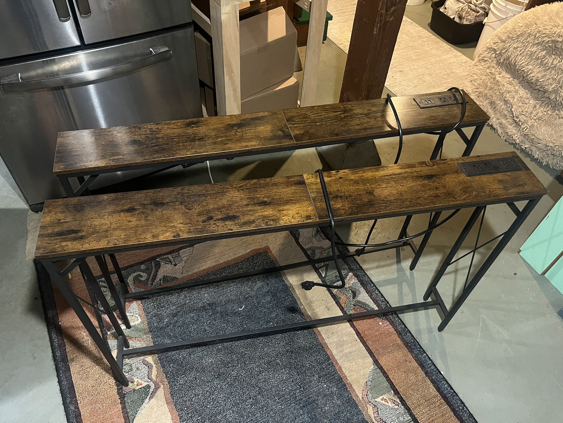 Long End Tables With Charging Stations