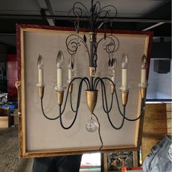 Antique Glass Accent Chandelier 