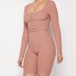 Bella Dusty Rose Ribbed Bodysuit