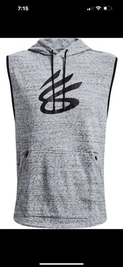 Under Armour x Stephen Curry Mens Sleeveless Hoodie Gray 