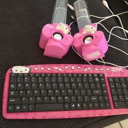 Hello Kitty Speaker And Keyboard 