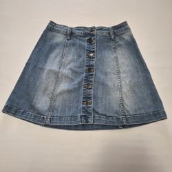 Button up denim skirt
