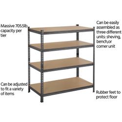 Fjard 44'' W Steel Height -Adjustable Storage Rack