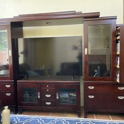Entertainment Center Solid Cherry Wood 