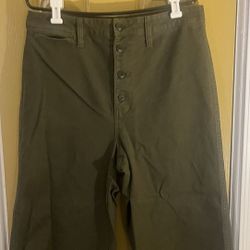 Madewell Emmett Pants- Size 31 - Green Pants W/ Button Fly
