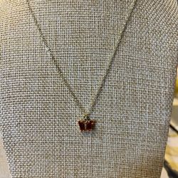 Red Butterfly Necklace 