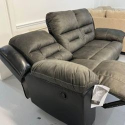 Slate Reclining Sofa Couch Earhart