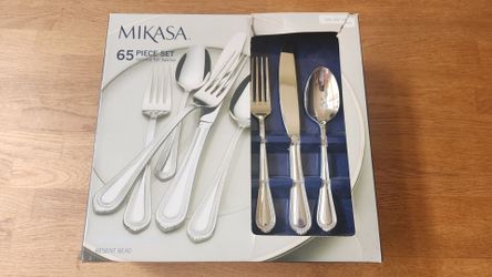 New Mikasa Regent Bead 65 Pc. Flatware Set