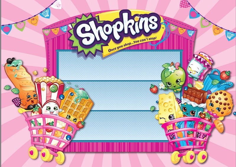 Shopkins Photo Backdrop or Party banner 7ftx5ft