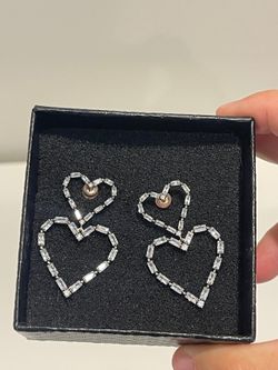 Sparkling Zirconia Heart Drop Earrings