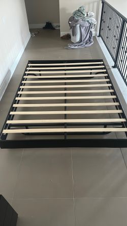 Floating bed frame queen sized