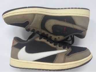 Size 9 Men Nike Air Jordan 1 Low Travis Scott Mocha Sneakers READ