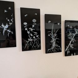 Asian/mother of pearl inlay wall hangings