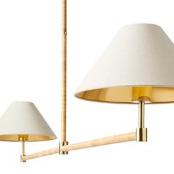 Madera Linear Pendant- Serena And Lily- Natural/Gold Lined Shades