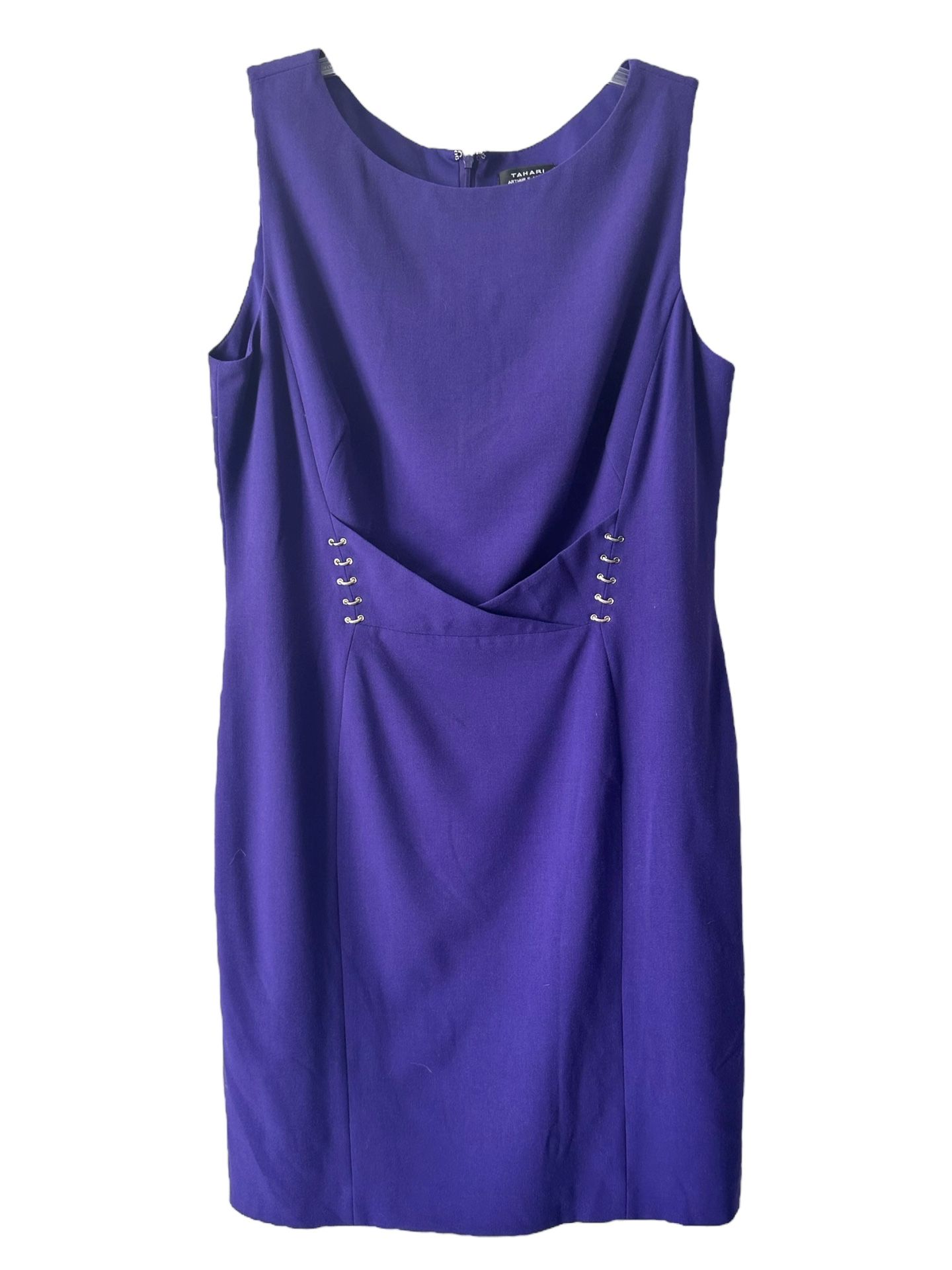 Tahari Women's Purple Sleeveless Sheath Dress Size 14