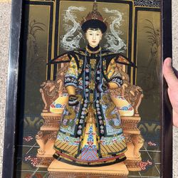 Antique Chinese Reverse Painted picture 