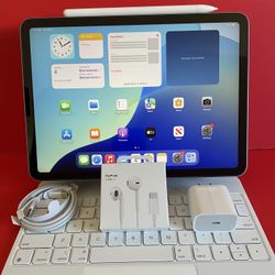 Apple IPad Air 5th Generation (10.9” Liquid Retina/ M1 chip / 2022 Model) 64GB with pen, keyboard case & Accessories (256gb $549) 