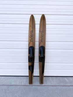 Vintage Wooden Water Skis 67” Riviera Combo Pair Very Good condition