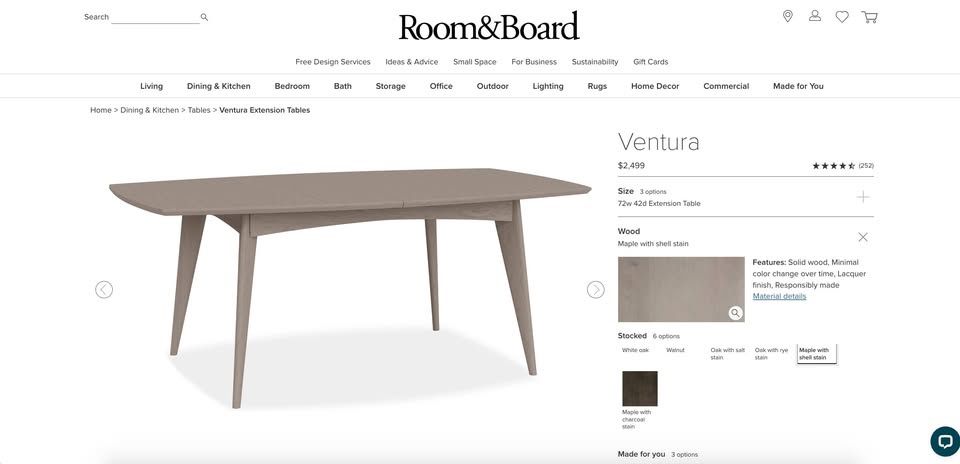 Room & Board Extending Dining Table (seats 6)
