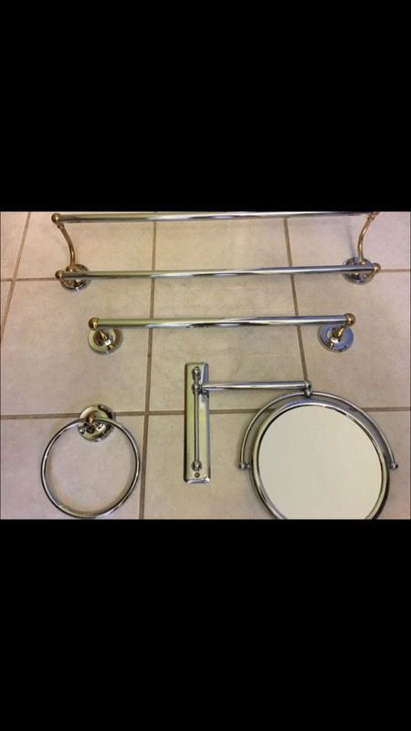 Pure brass towel set include 10" two sided magnificent mirror