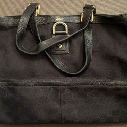 Gucci Monogram Large Abbey Tote Black