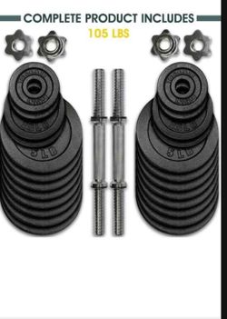 105 lbs Adjustable Dumbbell Weight Set For Home Gym, Cast Iron Dumbbell, Pair Brand New in the box$130