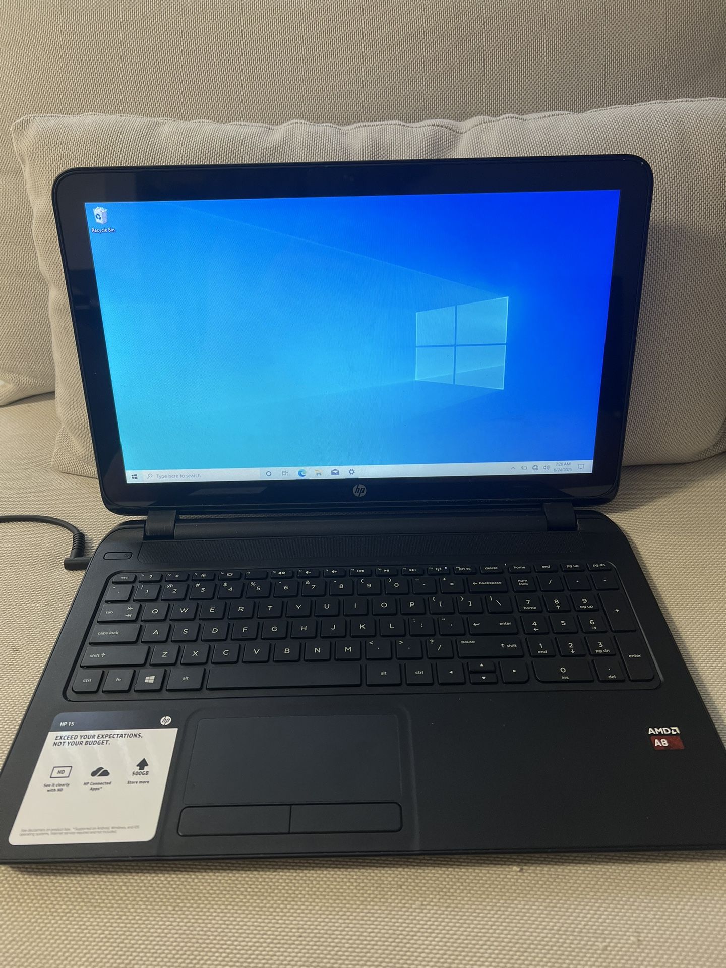HP 15.6" Laptop | AMD A8 | 8GB RAM | 1TB HDD | Touchscreen | Windows 10