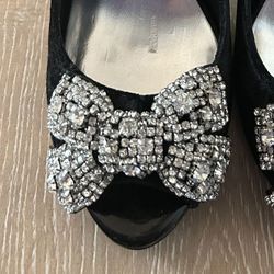 White House Black Market Velvet Rhinestone Heels