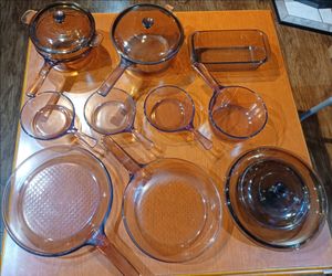 Vintage CorningWare Visions Amber Glass Cookware