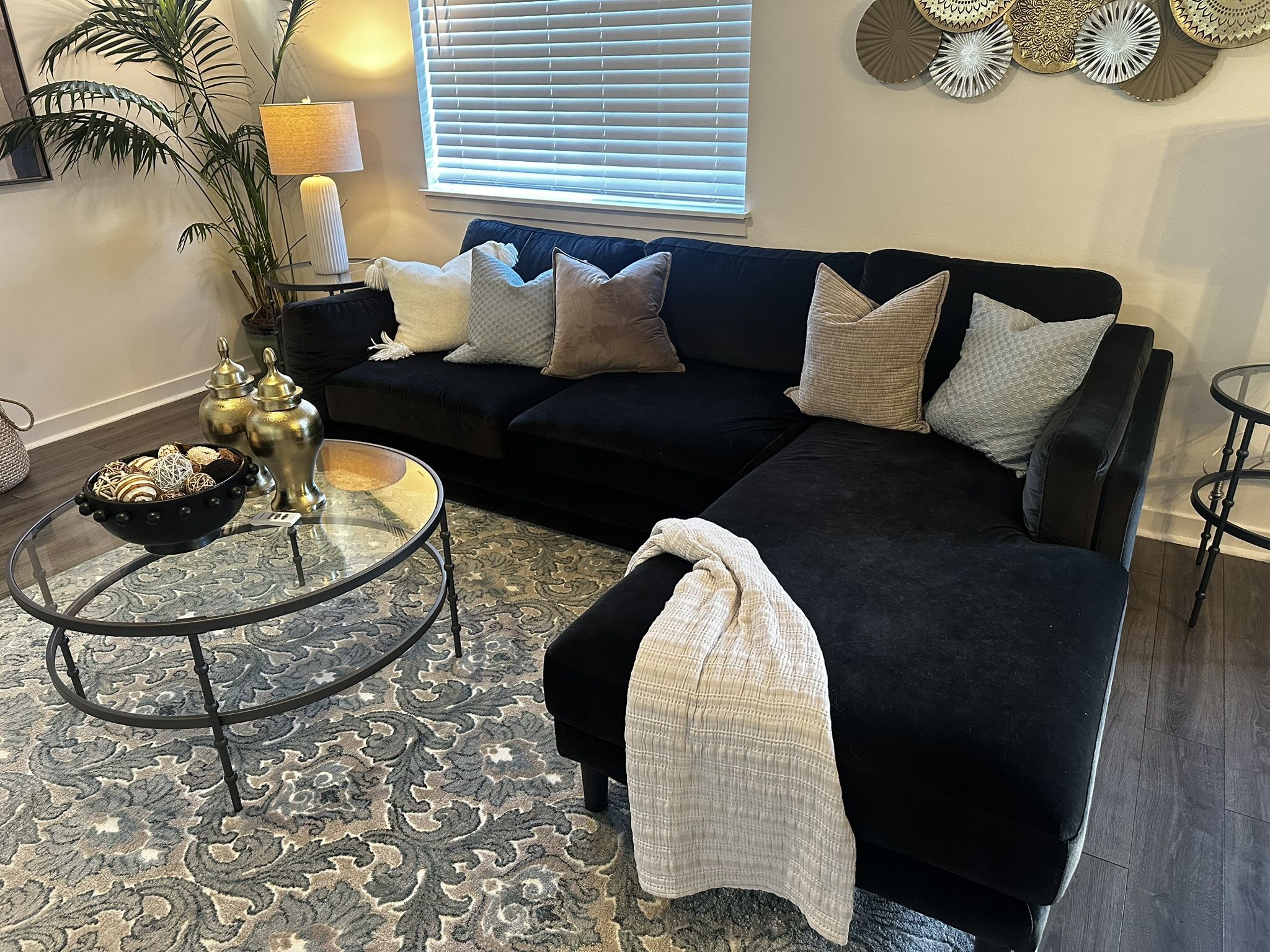 Black Velvet Sectional