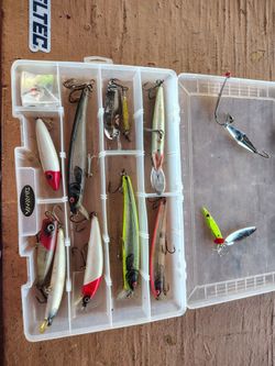 Fishing Lure Lot with Tackle Box