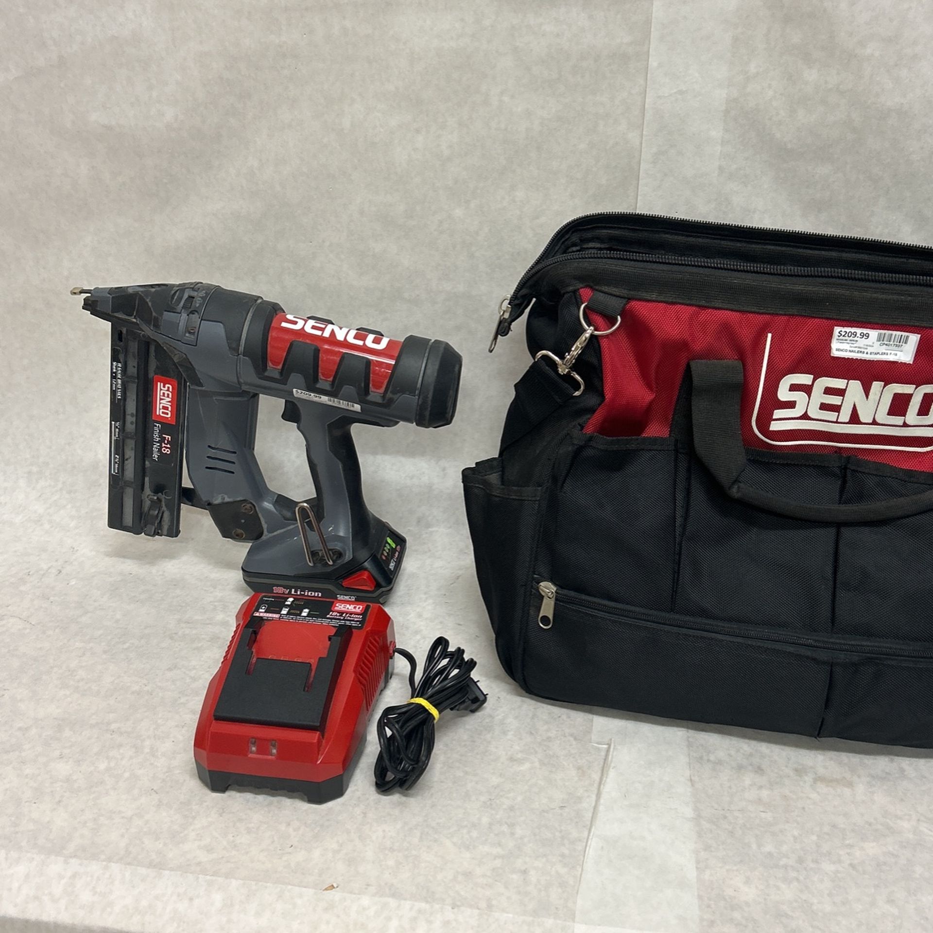 Cenco F 18 finish Nailer 18 V kit charger battery in case