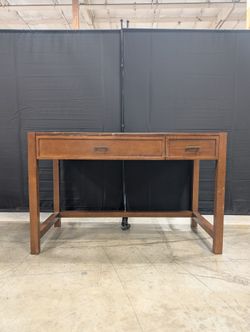 Brown Wood Front Drop Desk