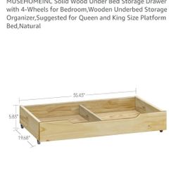 Under Bed Rolling Storage Solid Wood $50 