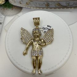 925 Sterling Silver And 10k Gold Bonded Pendant High Quality Dije De Plata Fundido Con Oro De 10kilates 