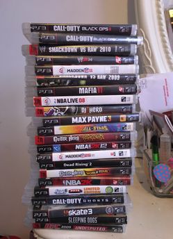 PlayStation 3 w/ games and gold controller with charger