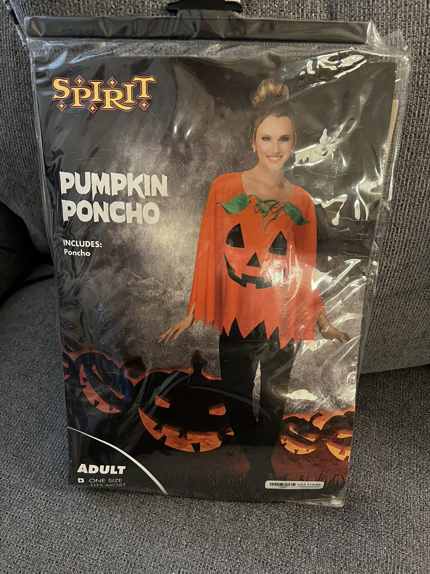 Pumpkin Poncho Halloween Throw Over Costume