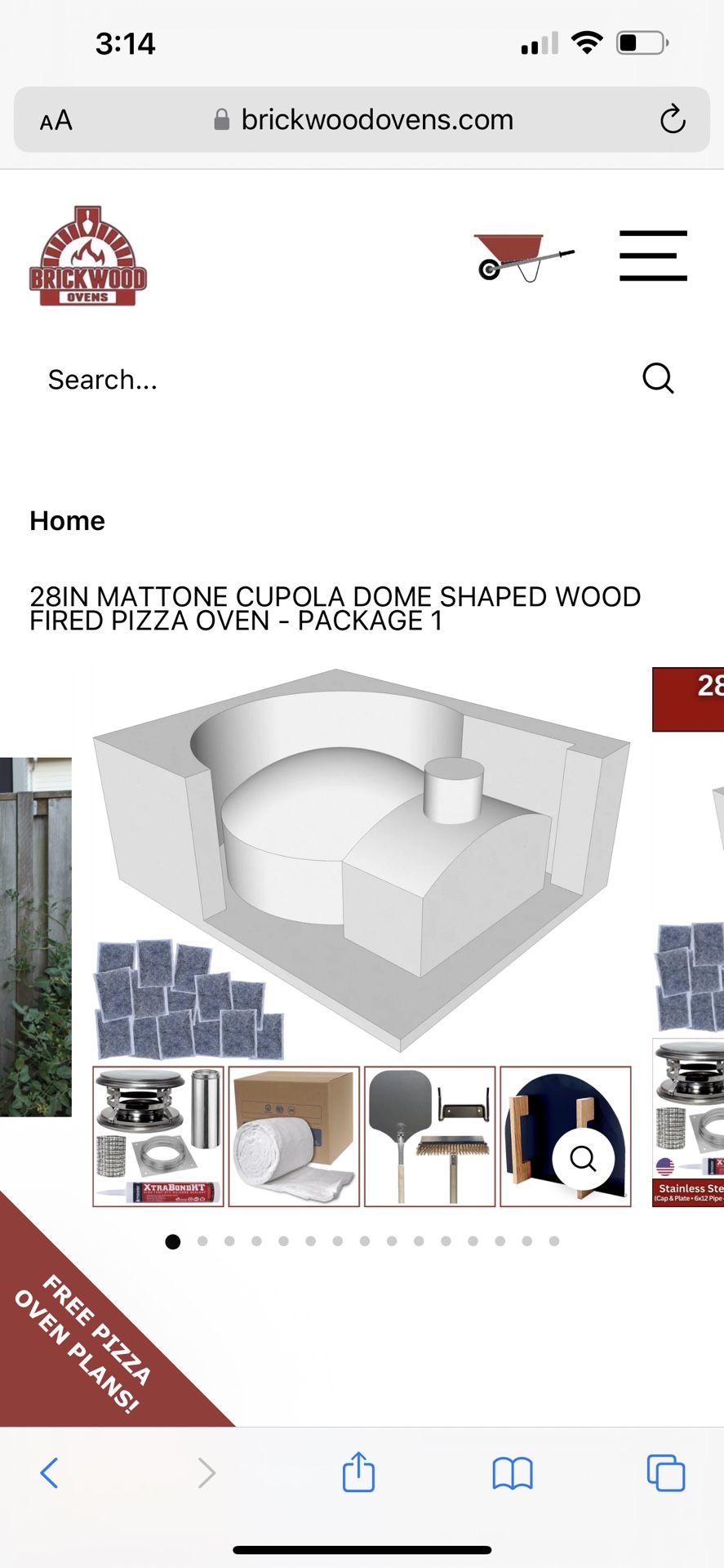 28IN MATTONE CUPOLA DOME SHAPED WOOD FIRED PIZZA OVEN - PACKAGE 1