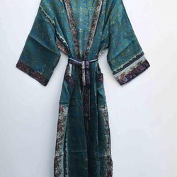 New silk floral print kimono
