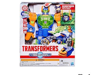 Transformers CYBERWORLD Scorponok Strike Battle Set, Converting Action Figure Playset with Lights and Sounds, Robot Toys for Boys and Girls 6 and Up