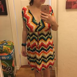 Multicolor Sundress Or Pool Cover-up Large
