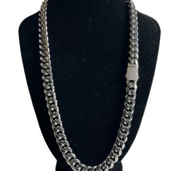 Miami Cuban Tight Link White Gold Filled